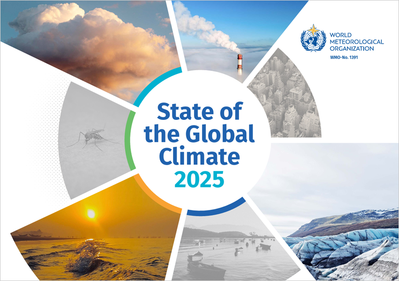 El informe del estado del clima mundial 2025 de la Organización Meteorológica Mundial destaca 2015–2025 como los 11 años más cálidos registrados