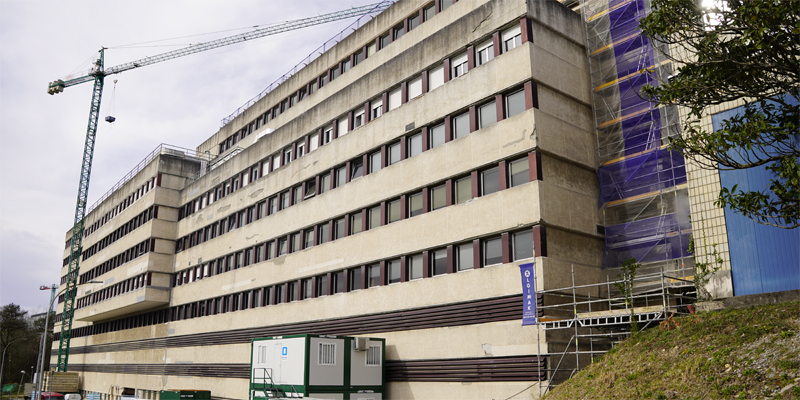 En marcha la rehabilitación integral de la envolvente térmica del edificio Materno-Infantil del Hospital Universitario Donostia