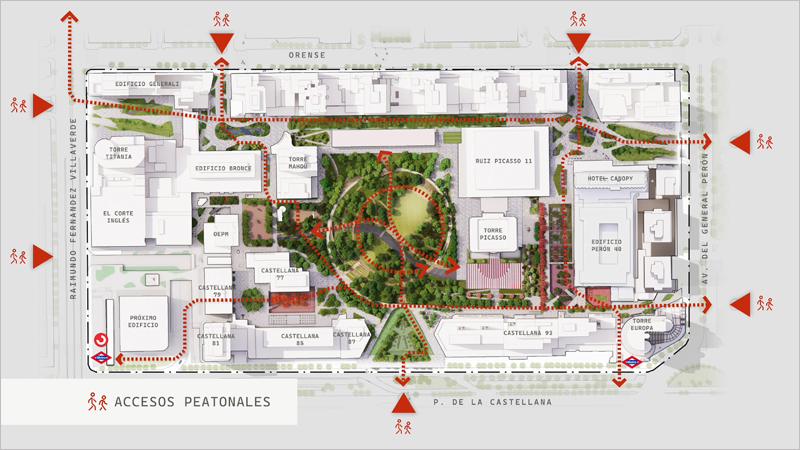 Plano de la remodelación de AZCA