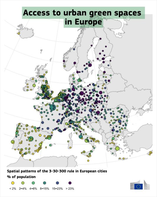 El estudio revela una falta de acceso adecuado a espacios verdes.