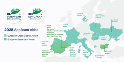 Un total de 27 ciudades optan a los premios Capital Verde Europea y Hoja Verde 2028