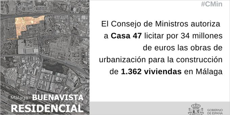 Autorizada la licitación de las obras de urbanización de Buenavista en Málaga con 1.362 viviendas asequibles