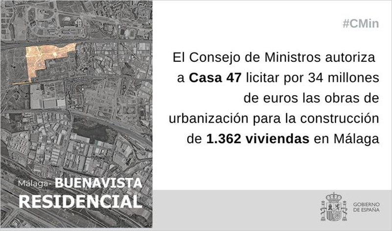 Autorizada la licitación de las obras de urbanización de Buenavista en Málaga con 1.362 viviendas asequibles