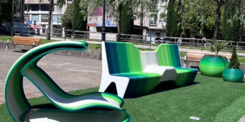 El proyecto Ambiance prueba en Pontevedra prototipos de mobiliario urbano biobasado