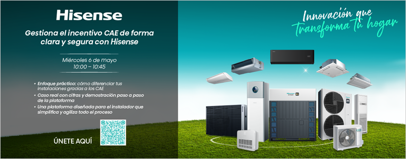 Hisense lanza una plataforma digital gratuita para la gestión de los CAE en los proyectos de aerotermia