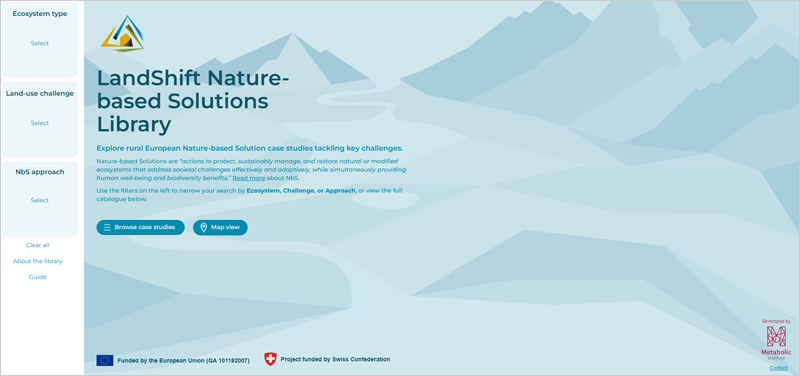 El proyecto LandShift cuenta con un repositorio de soluciones basadas en la naturaleza implementadas en Europa