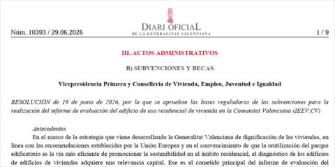 Nuevas ayudas para financiar el Informe de Evaluación de Edificios en la Comunidad Valenciana