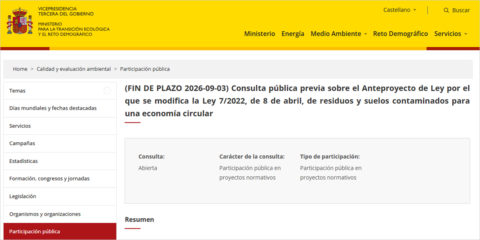Consulta pública previa para reformar la Ley de residuos con propuestas sobre los RCD