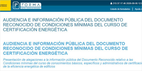 Audiencia pública del documento que regulará la formación en certificación energética de edificios