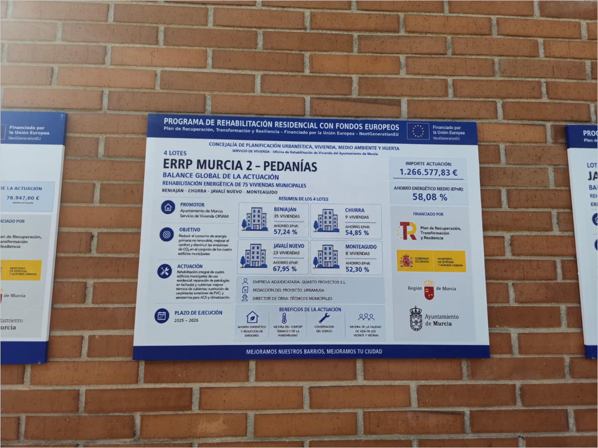 Murcia culmina la rehabilitación energética de 75 viviendas municipales con criterios de sostenibilidad 