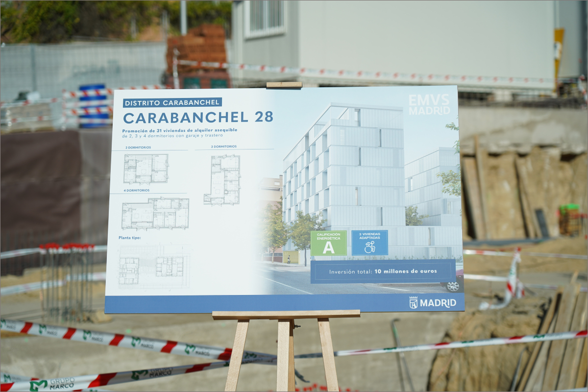 Promoción Carabanchel 28 de EMVS Madrid, con 31 viviendas públicas de alquiler asequible y criterios de eficiencia energética