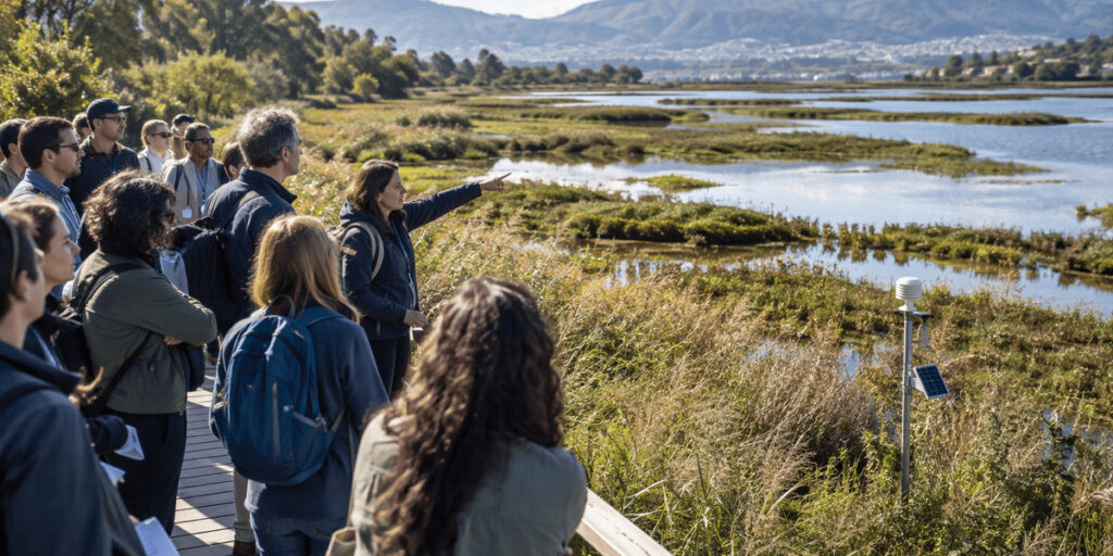Visita técnica a los humedales de la bahía de Txingudi durante la asamblea del proyecto europeo Regions4Climate.