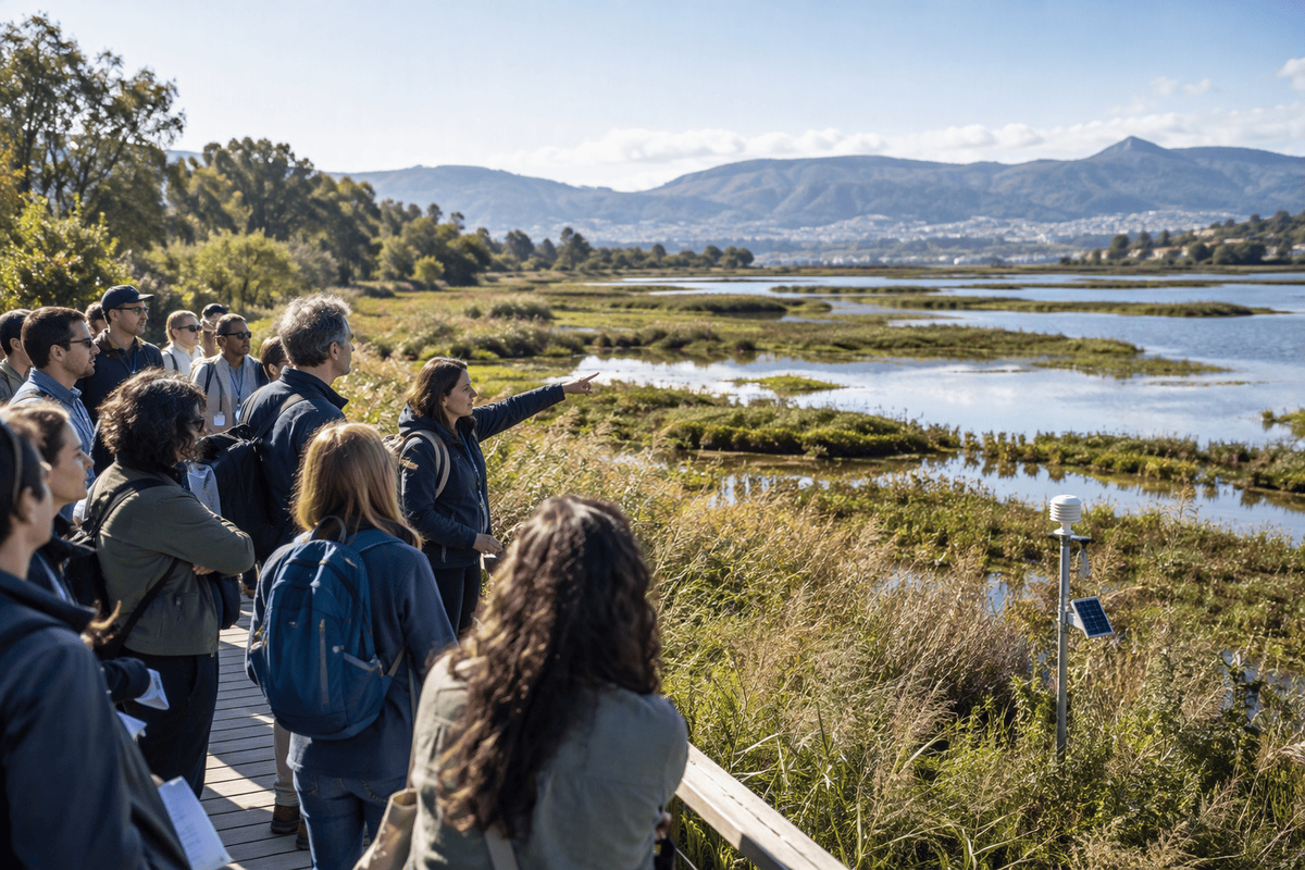 Visita técnica a los humedales de la bahía de Txingudi durante la asamblea del proyecto europeo Regions4Climate.